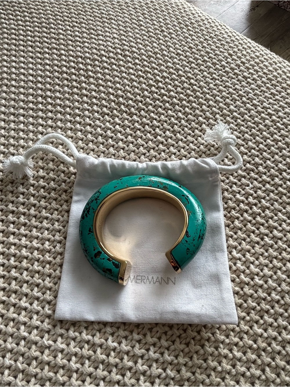 ZIMMERMAN - Turquoise Gold Open Cuff Bracelet